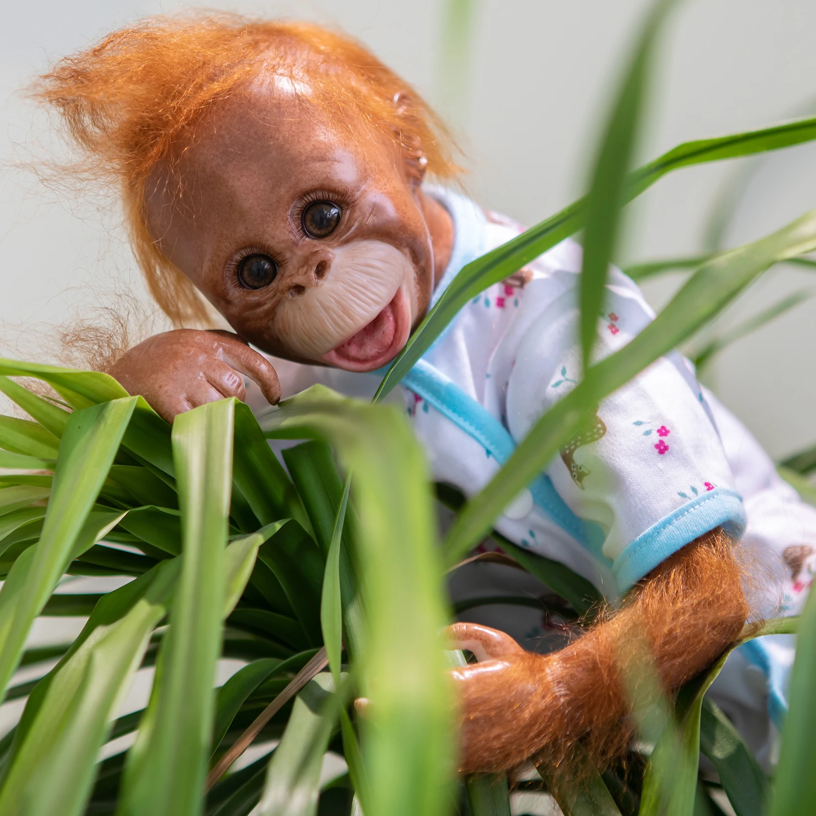 FBBD Оригинален 45 СМ Возрожденный Дете Орангутани Сладка Кукла Ръчно изработени Подробна Рисувани Премия за Размер на Маймуна са подбрани Художествена Кукла4