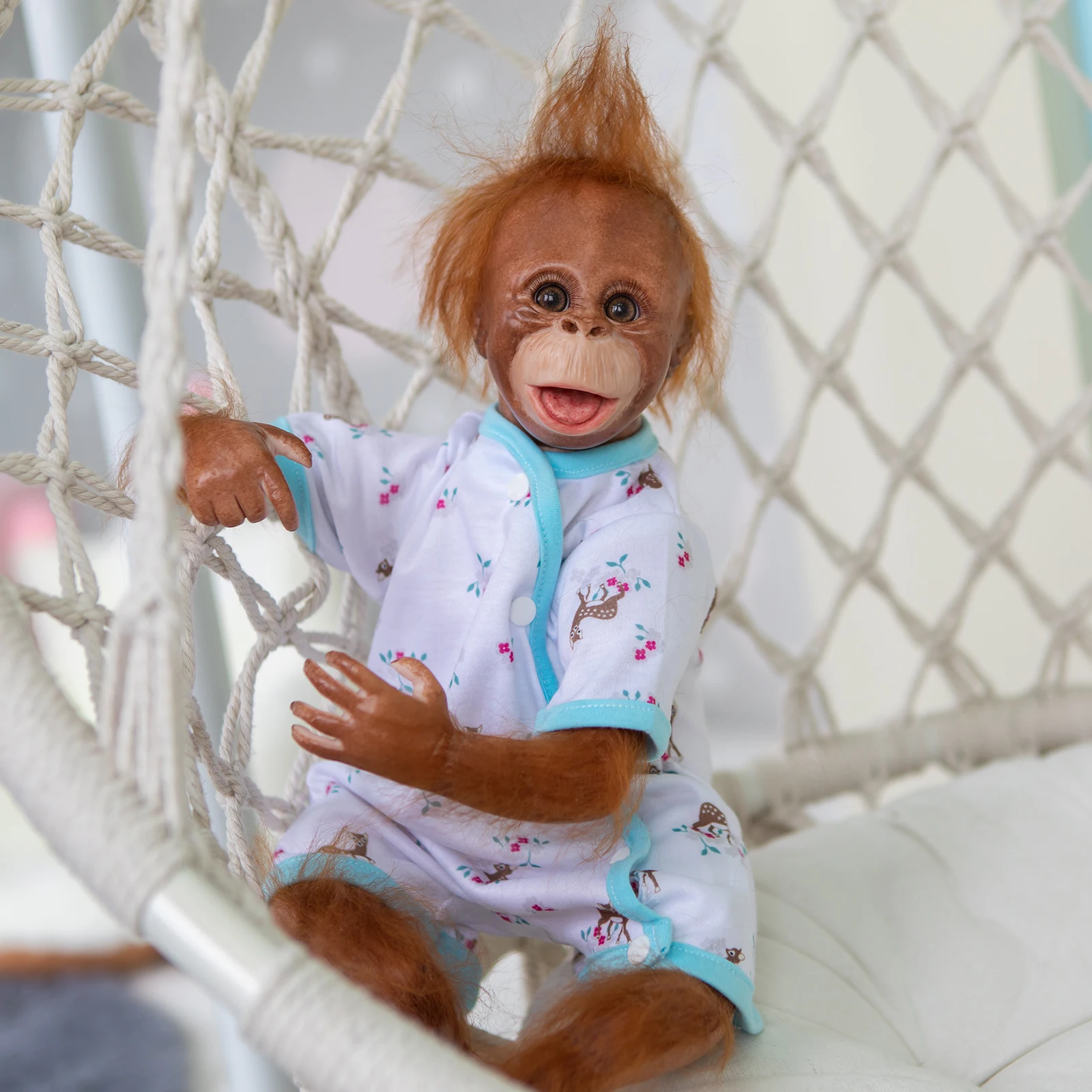FBBD Оригинален 45 СМ Возрожденный Дете Орангутани Сладка Кукла Ръчно изработени Подробна Рисувани Премия за Размер на Маймуна са подбрани Художествена Кукла5
