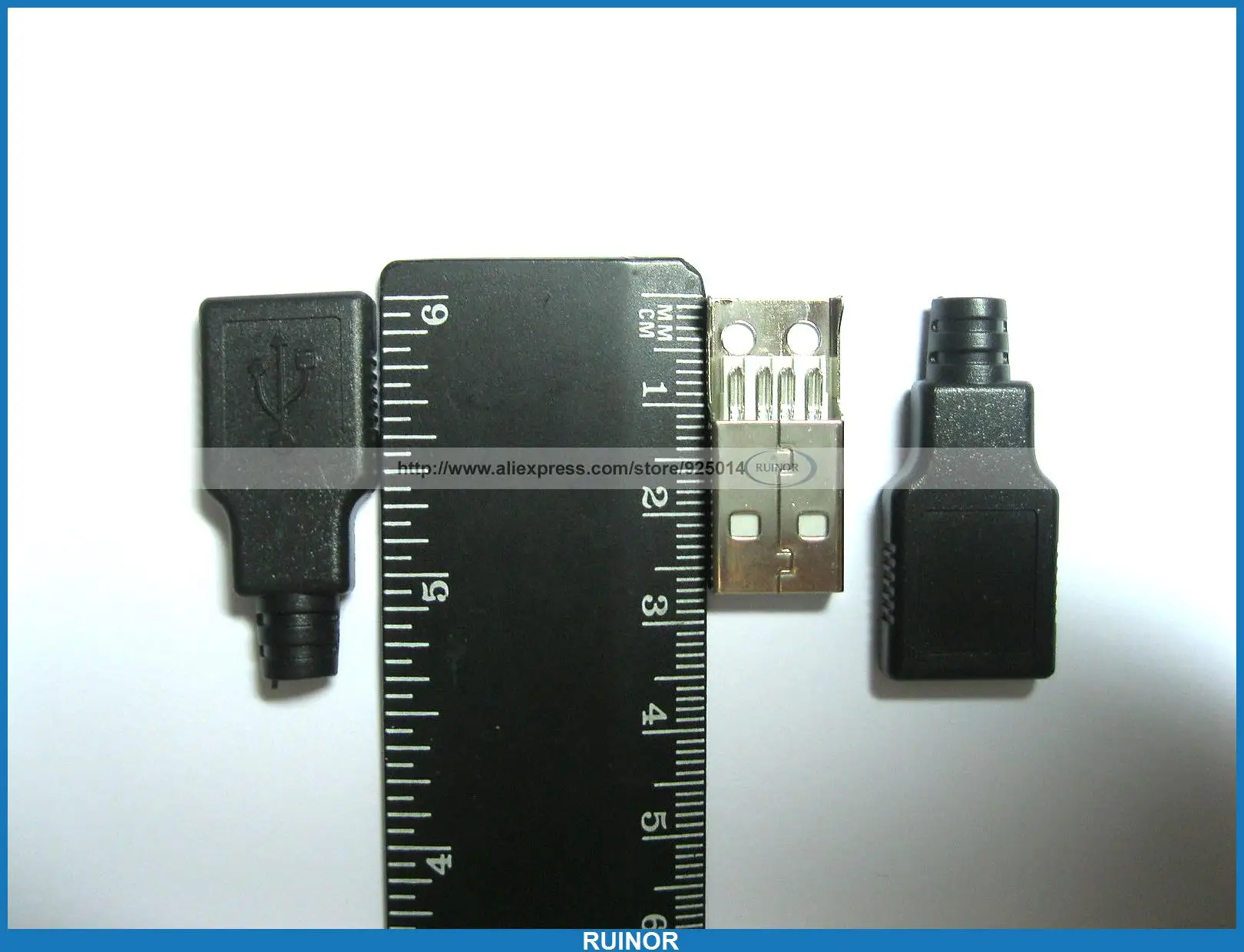 Спойка 200 бр./м 3 бр 4-пинов USB-штекерный конектор, черен пластмасов капак2