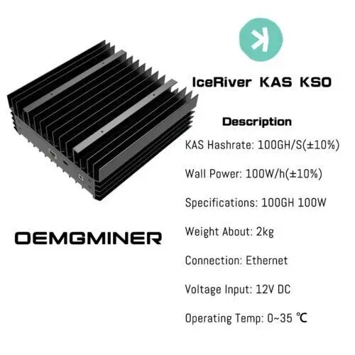 Ледената река КАС KS0 Asic Миньор 100 Ghz/Сек. с официален блок захранване1