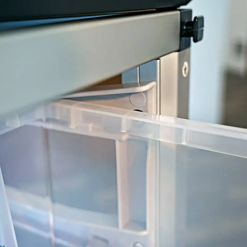 Луксозен и елегантен двустепенна шкаф за съхранение с 6 големи прозрачни чекмеджета - идеалното решение за перфектната организация на обстановката в класната стая4